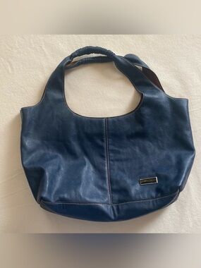 Jimmy Choo Navy Leather Shoulder Bag